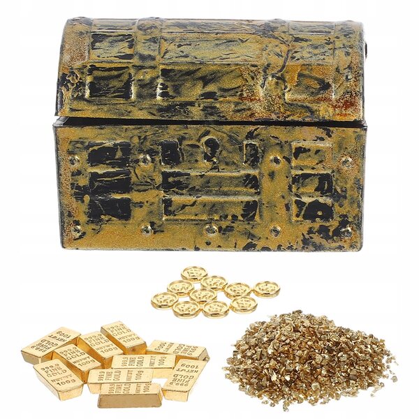 Miniatur-Goldmünzen und -barren-Set für Puppenhäuser, realistisches Zubehör