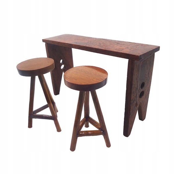 Mini-Holztisch und Stühle-Set im Maßstab 1:12 für das Puppenhaus