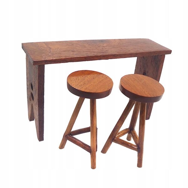 Mini-Holztisch und Stühle-Set im Maßstab 1:12 für das Puppenhaus