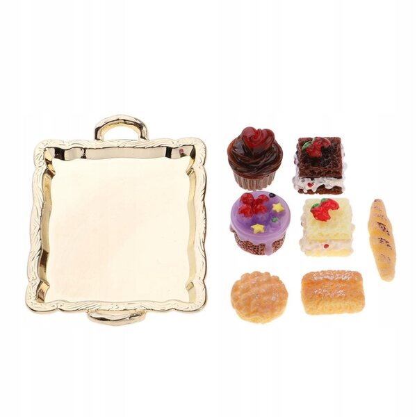 Dollhouse Miniature Piatto per Torta 1:12 Set Decorativo per Casa delle Bambole