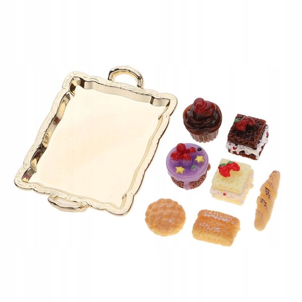 Dollhouse Miniature Piatto per Torta 1:12 Set Decorativo per Casa delle Bambole