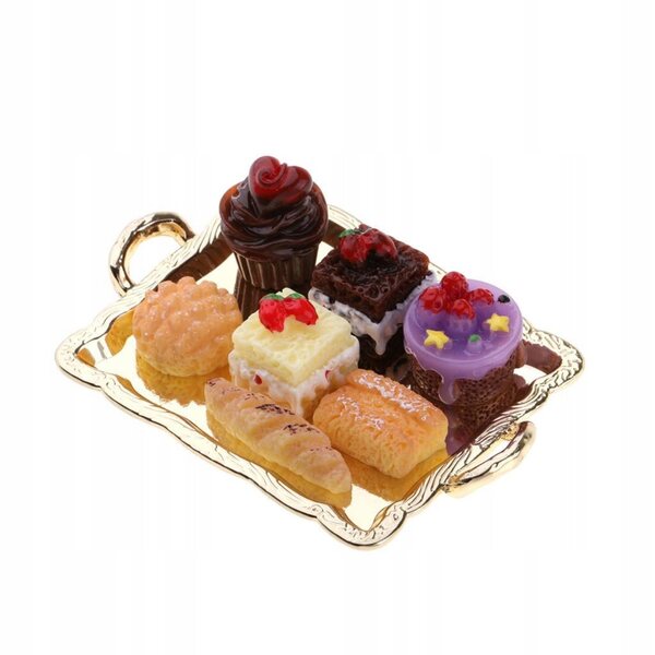 Dollhouse Miniature Piatto per Torta 1:12 Set Decorativo per Casa delle Bambole