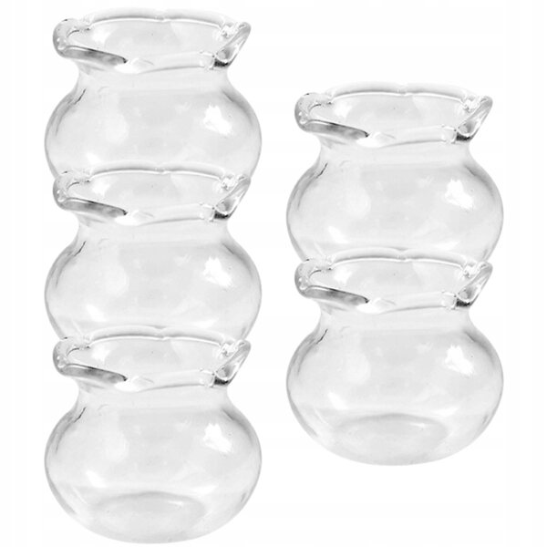Mini acquari in vetro trasparente set da 5 per decorazioni e giochi creativi
