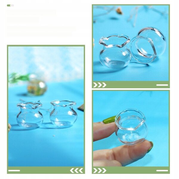 Mini acquari in vetro trasparente set da 5 per decorazioni e giochi creativi