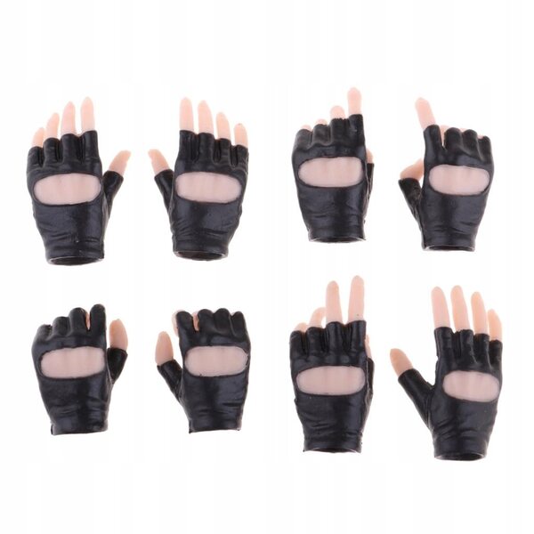 4 Paar weibliche Handschuhe im Maßstab 1:6 für 12-Zoll-Actionfiguren