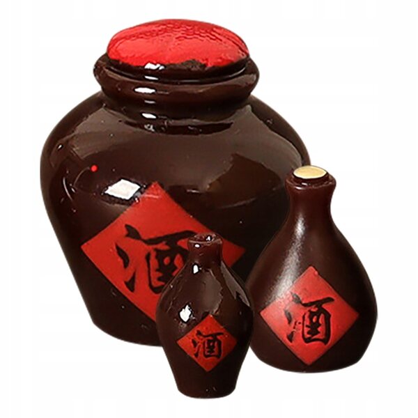 Mini bottiglie di vino in resina set 3 pezzi per casa delle bambole decorativa