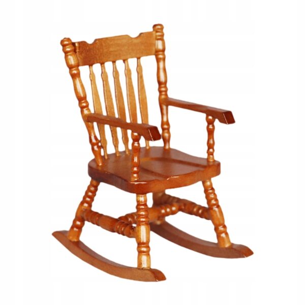 Fotel bujany in legno miniatura 1:12 per modelli, scenografie e decorazioni