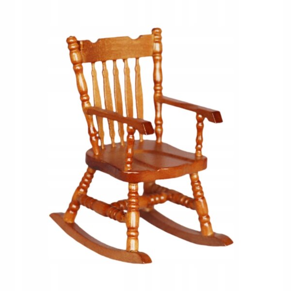Fotel bujany in legno miniatura 1:12 per modelli, scenografie e decorazioni