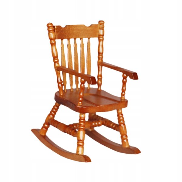 Fotel bujany in legno miniatura 1:12 per modelli, scenografie e decorazioni