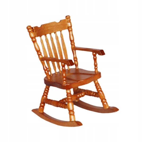 Fotel bujany in legno miniatura 1:12 per modelli, scenografie e decorazioni