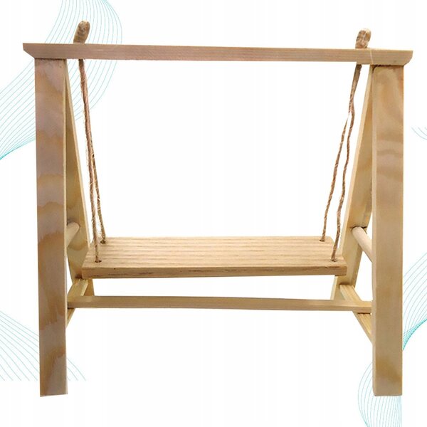 Miniatura Dondolo in Legno per Set Giardino - Accessorio Decorativo Premium