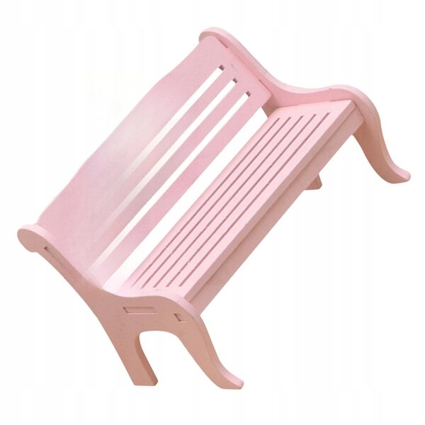 Dekorative Mini-Holzbank in Rosa für Haus und Garten, 2er-Set