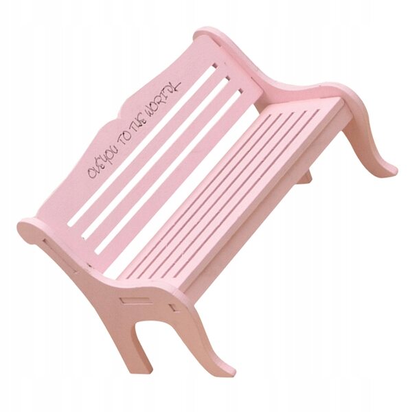 Dekorative Mini-Holzbank in Rosa für Haus und Garten, 2er-Set