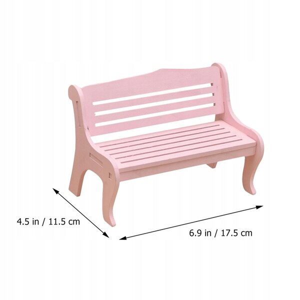 Dekorative Mini-Holzbank in Rosa für Haus und Garten, 2er-Set
