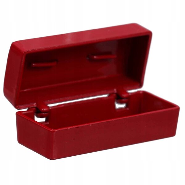 Mini cassetta degli attrezzi rossa per casette di bambole, realistica e interattiva