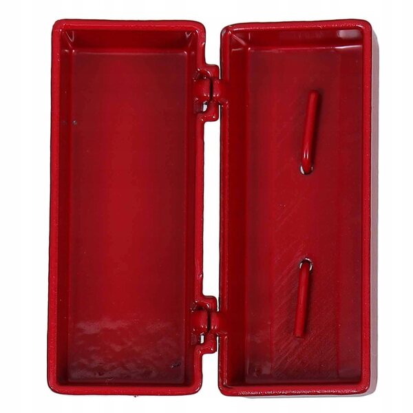 Mini cassetta degli attrezzi rossa per casette di bambole, realistica e interattiva