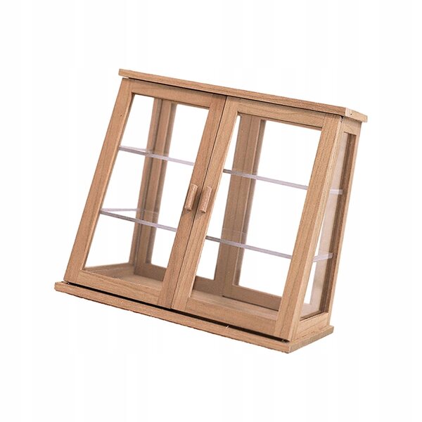 Miniatuur houten gebakjesvitrine Model 1:6 1:12 voor poppenhuizen