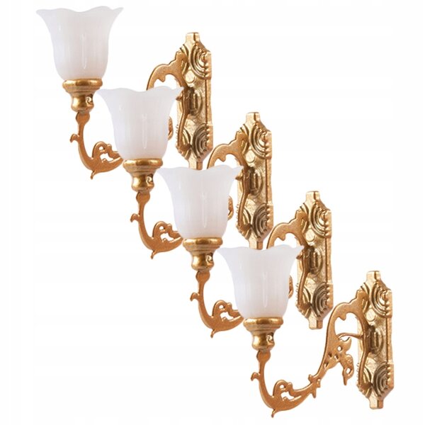 Mini lampade da parete per modellismo 4 pezzi in ABS con luce calda gialla