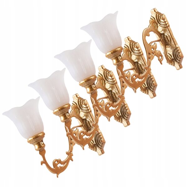 Mini lampade da parete per modellismo 4 pezzi in ABS con luce calda gialla