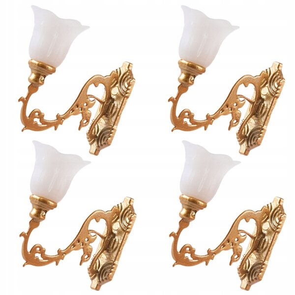 Mini lampade da parete per modellismo 4 pezzi in ABS con luce calda gialla
