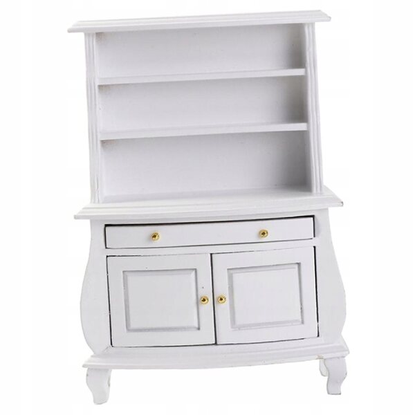 Meuble blanc miniature 1:12 pour maison de poupée en bois de bouleau