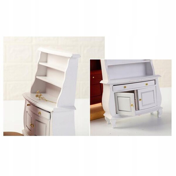 Meuble blanc miniature 1:12 pour maison de poupée en bois de bouleau