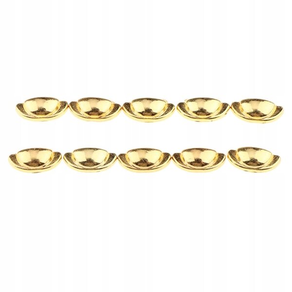 10 Stück goldene Tür- und Schubladengriffe im Maßstab 1:6 für Puppenhäuser