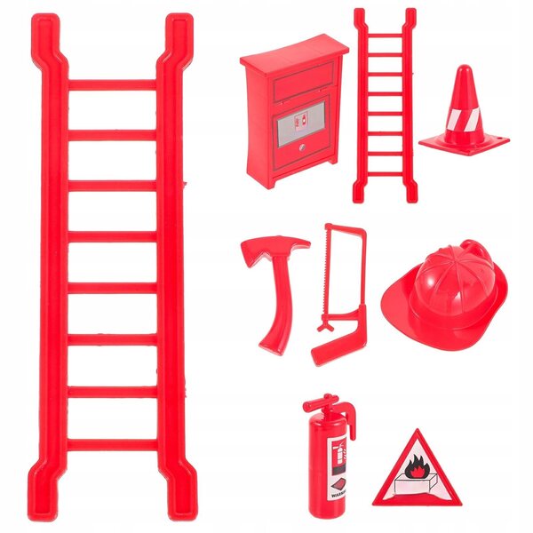 Set 8 Accessori Gioco Miniatura Estintore per Casetta Bambole Rosso