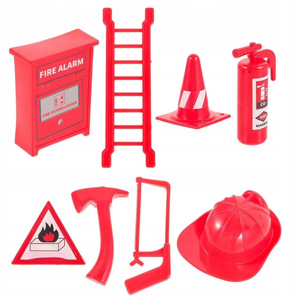 Set 8 Accessori Gioco Miniatura Estintore per Casetta Bambole Rosso