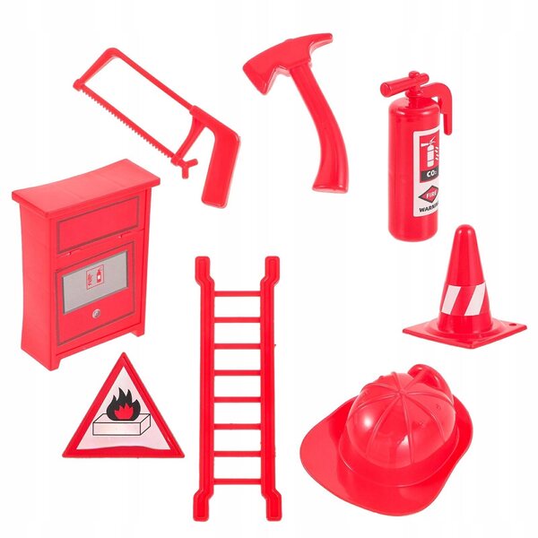 Set 8 Accessori Gioco Miniatura Estintore per Casetta Bambole Rosso