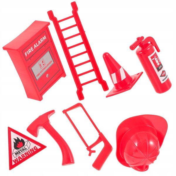 Set 8 Accessori Gioco Miniatura Estintore per Casetta Bambole Rosso