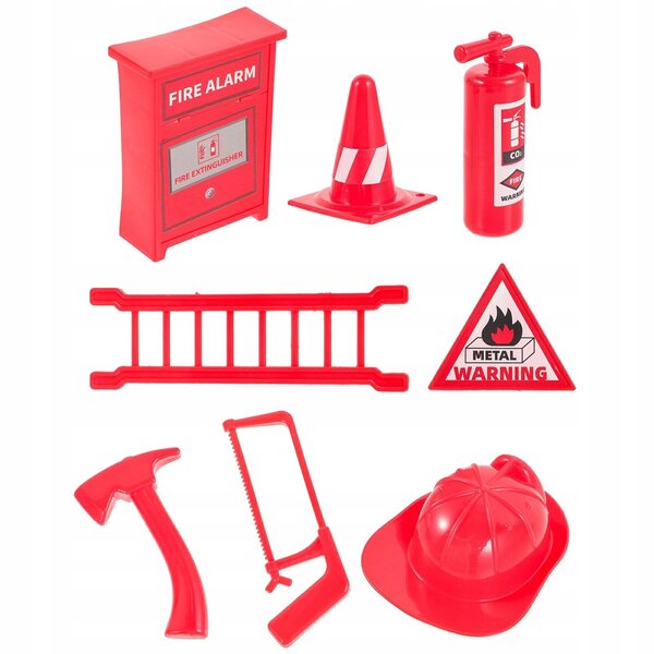 Set 8 Accessori Gioco Miniatura Estintore per Casetta Bambole Rosso