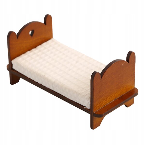 Letto in Legno Vintage per Casa delle Bambole - Mini Mobili Decorativi