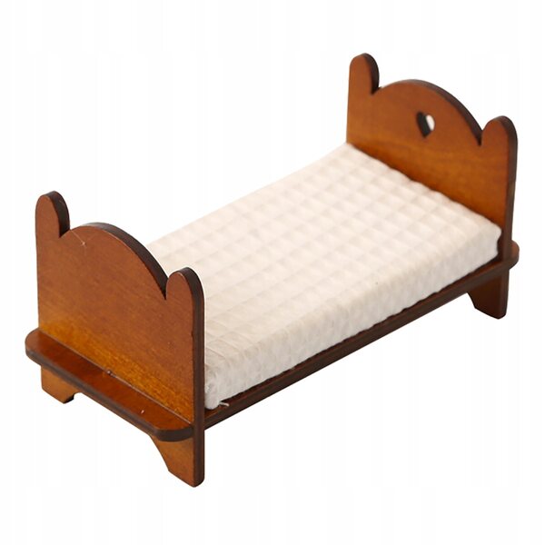 Letto in Legno Vintage per Casa delle Bambole - Mini Mobili Decorativi