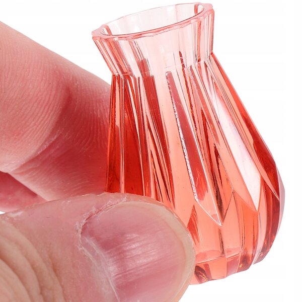 Mini-Dekovasen für Puppenhäuser aus rosa PVC – 2-teiliges Set