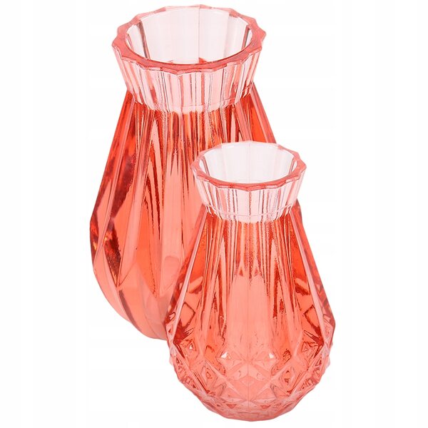 Mini-Dekovasen für Puppenhäuser aus rosa PVC – 2-teiliges Set