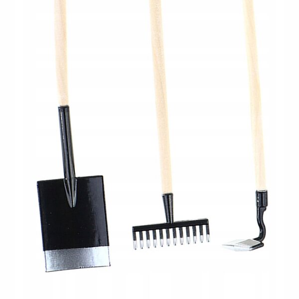Set 3 Miniature Strumenti da Giardino 1/12 per Casa delle Bambole Nero