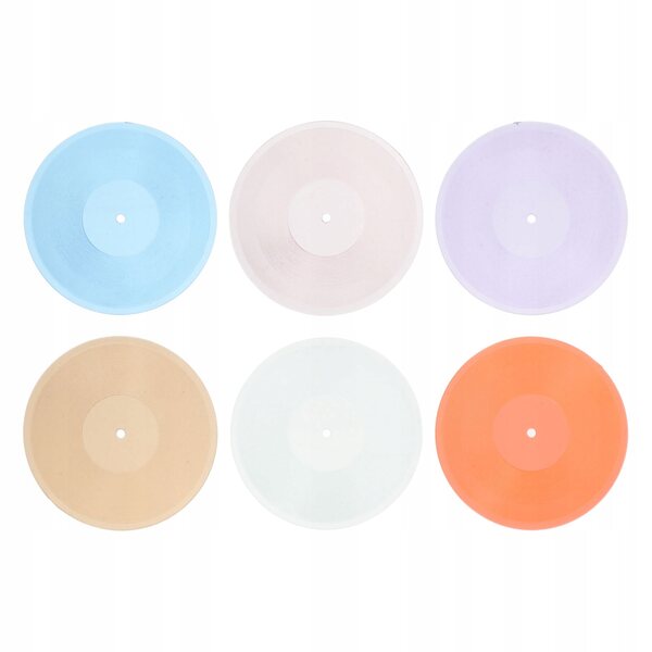 Set 6 Miniature Dischi Vinile Colorati per Casa delle Bambole in Plastica