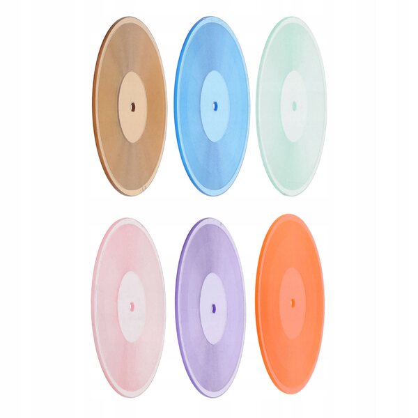 Set 6 Miniature Dischi Vinile Colorati per Casa delle Bambole in Plastica