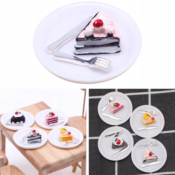 Set di Accessori Cucina Miniatura per Casa delle Bambole con Piatto e Posate