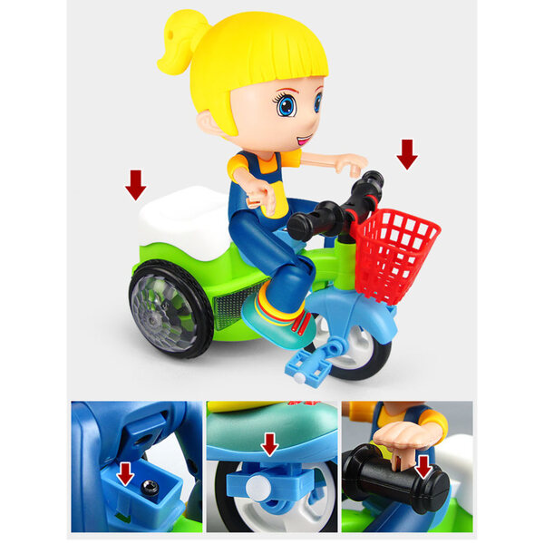 Giocattolo Triciclo Multifunzione con Luci LED e Musica per Bambini
