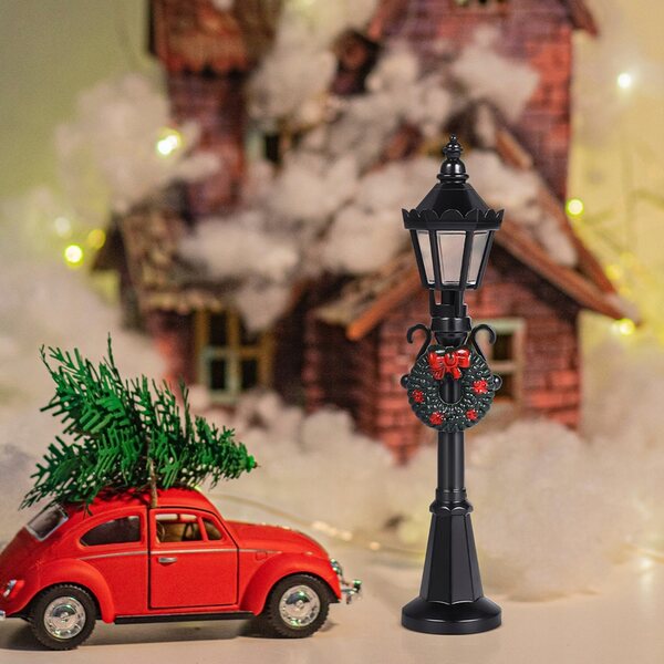 Lot de 4 mini lampadaires décoratifs noirs pour maquettes et paysages en plastique
