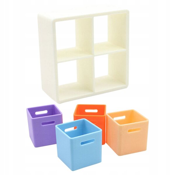 Mini scatole modulari in plastica per casa delle bambole, set organizer dettagliato