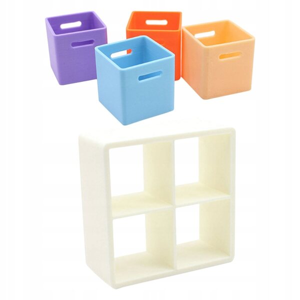 Mini scatole modulari in plastica per casa delle bambole, set organizer dettagliato