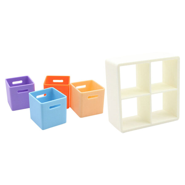 Mini scatole modulari in plastica per casa delle bambole, set organizer dettagliato
