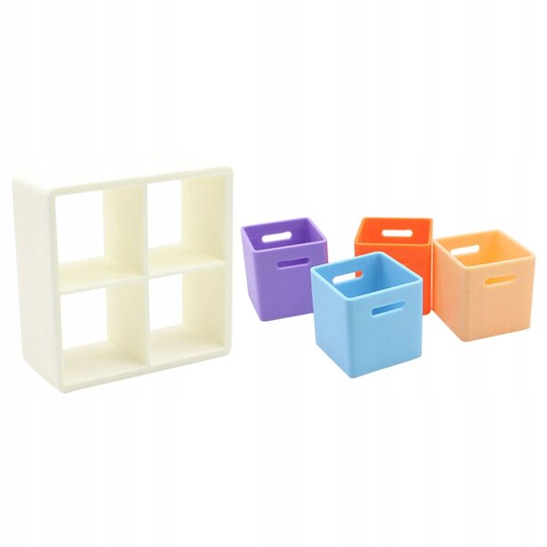 Mini scatole modulari in plastica per casa delle bambole, set organizer dettagliato