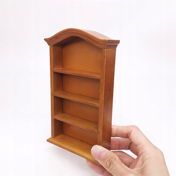 Dekoratives Mini-Bücherregal aus Holz für Puppenhäuser 1:12 – schön und praktisch