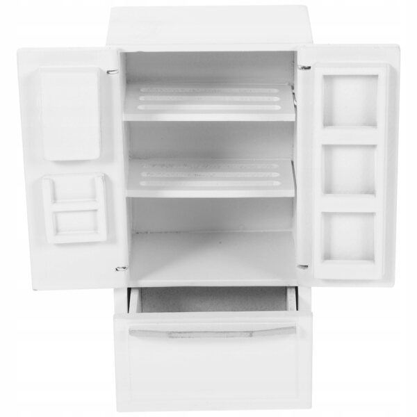Miniatura Frigorifero in Legno Bianco per Casa delle Bambole e Decorazione
