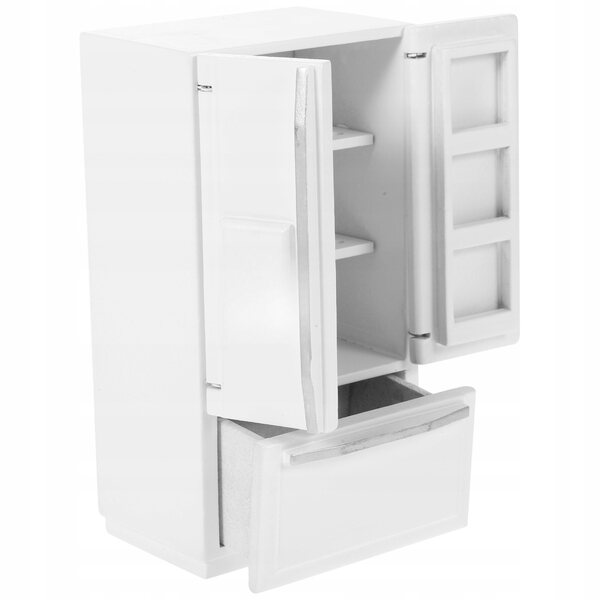 Miniatura Frigorifero in Legno Bianco per Casa delle Bambole e Decorazione