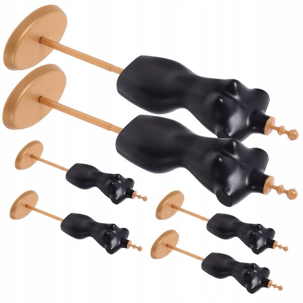 Set 6 Manichini Plastici Neri per Vestiti delle Bambole, Sicuri e Resistenti